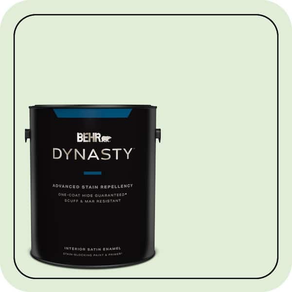 BEHR DYNASTY 1 gal. #440C-2 Cucumber Crush Satin Enamel Interior Stain-Blocking Paint & Primer