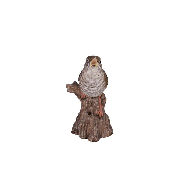 5.25" Brown Unique Motion Activated Singing Troglodyte Standing on Stump Figurine