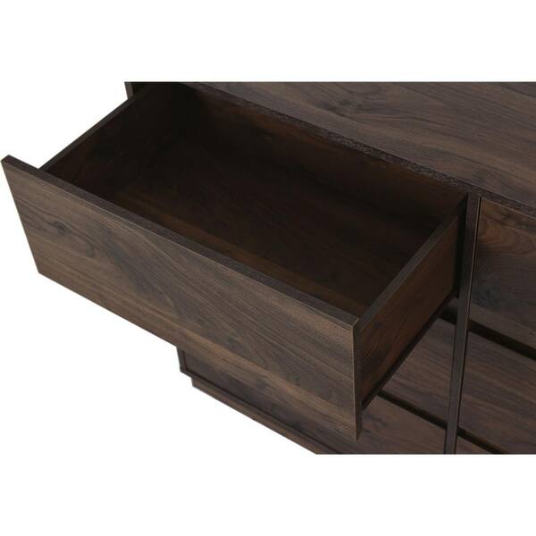 Polibi Solid Wood 6 Drawer Double Dresser in Dark Brown (mirror not  included) RS-SW6DDD - The Home Depot