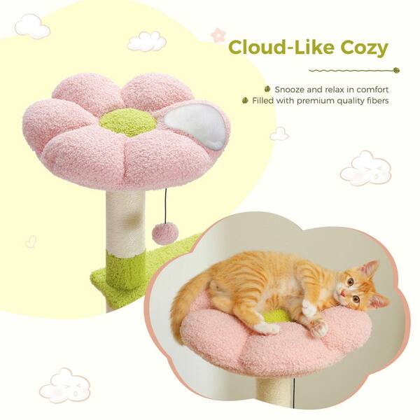 Foobrues 36.6 in. Cute Cat Tower with Sisal Scratching Posts