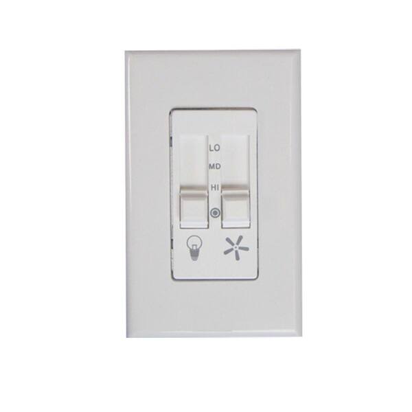 TroposAir 3-Speed Dual Slide White Fan and Light Switch