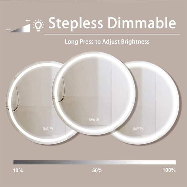 【TICT】MINIMALISM Liberte MLS-624 Blisstyle 24 in. W x 24 in. H Round Framless Mirror Wall Mirror