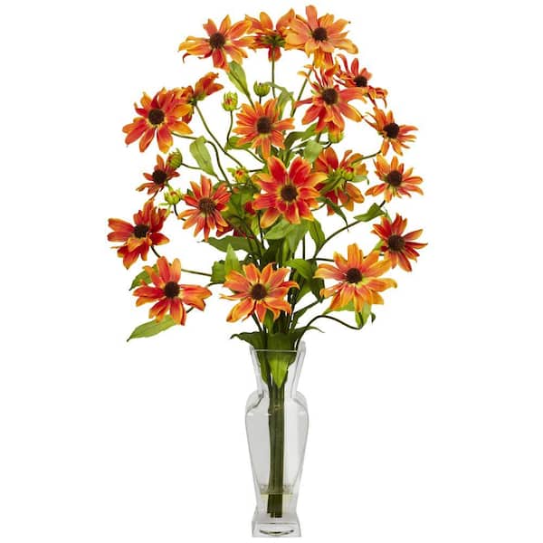 Unbranded 27 in. H Orchid Cosmos with Vase Silk Flower Arrangement