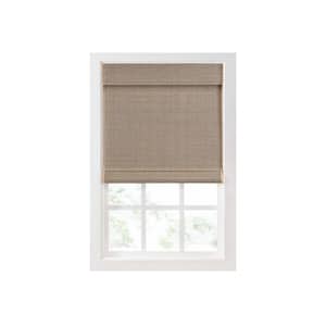 Bamboo Natural/Black Cordless Light Filtering Bamboo Roman Shade 23 in. W x 72 in. L
