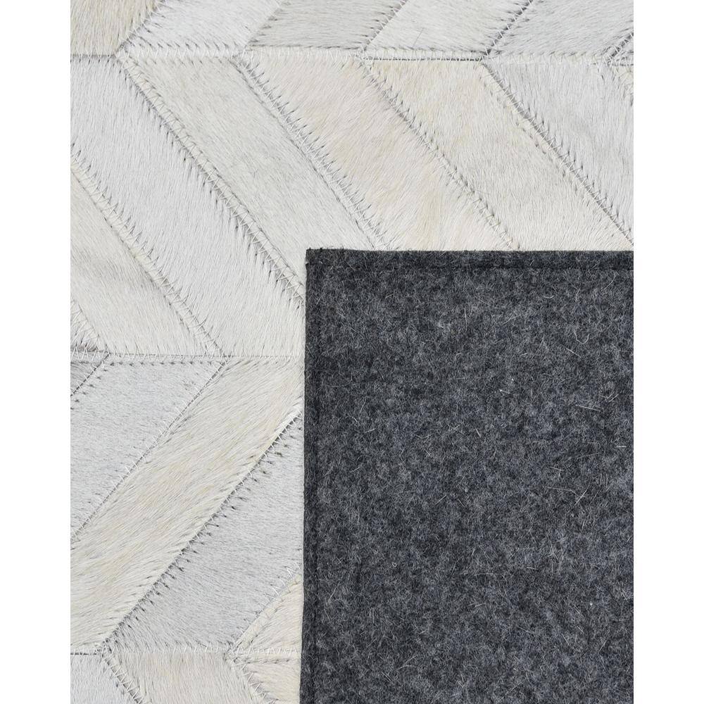 Ivory Chevron Cowhide and Wool 10' x 14' Area Rug