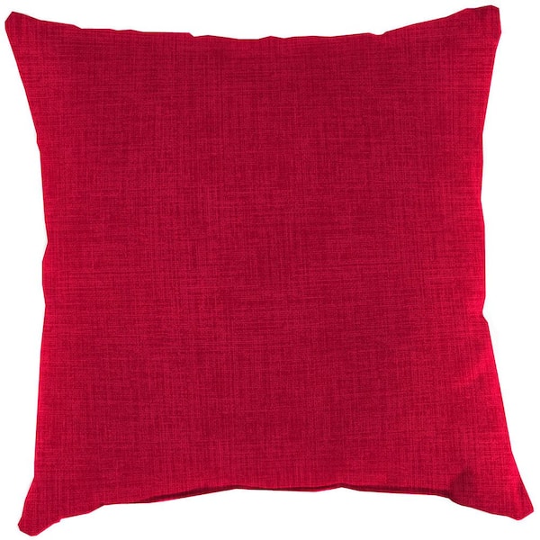 Jordan Manufacturing 16 in. L x 16 in. W x 4 in. T Square Outdoor Throw Pillow in Celosia Cherry