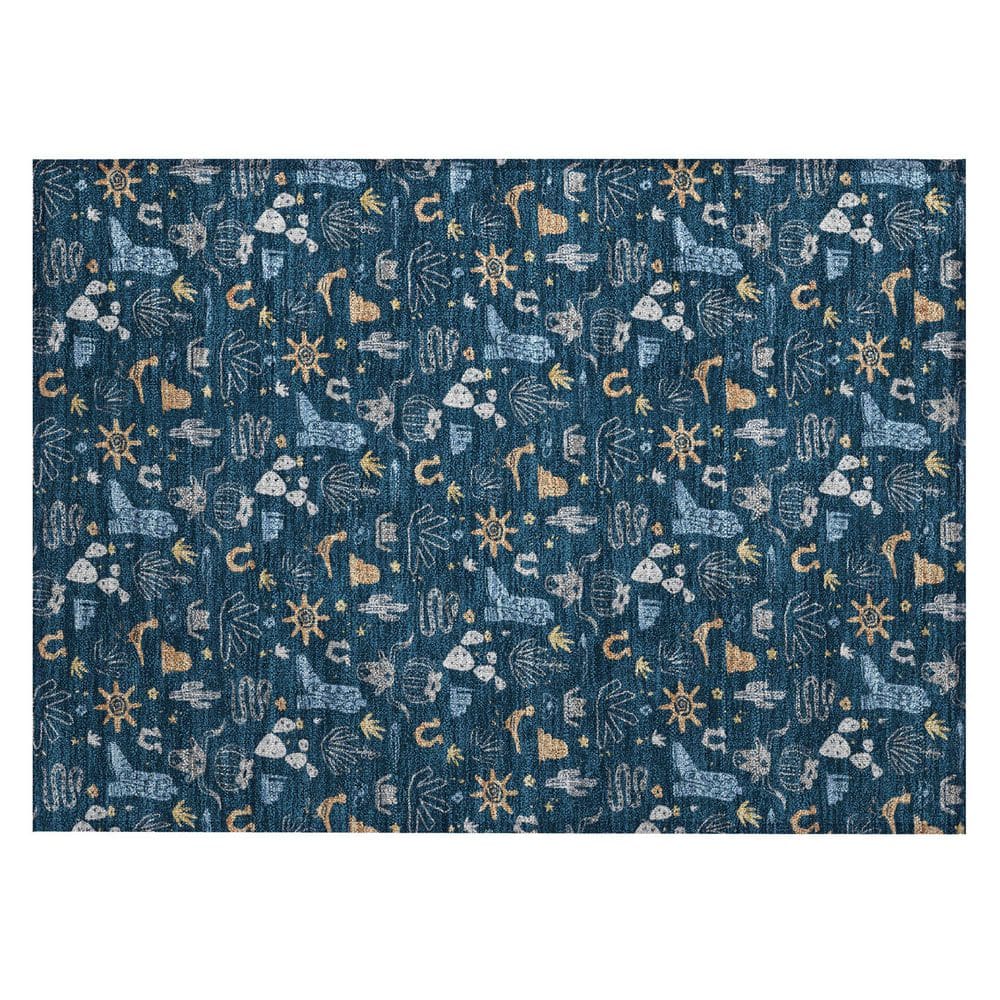 Chantille Machine Washable Indoor/Outdoor Abstract ACN2562 Navy 2 ft. x 3 ft. Accent Rug price history on PriceWatchPro