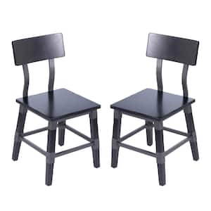 Black Wood Dining Chair Set of 2