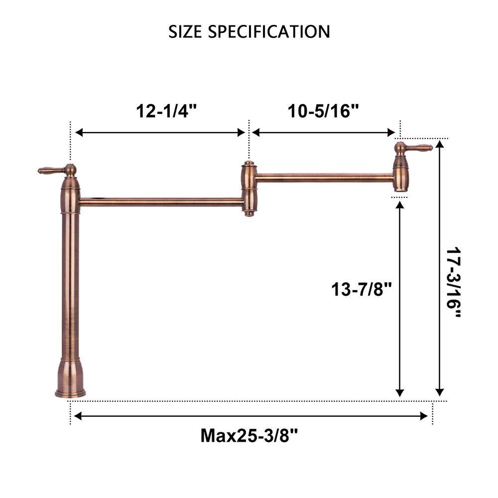 Antique Copper Dual Handle Gooseneck Kitchen Faucet