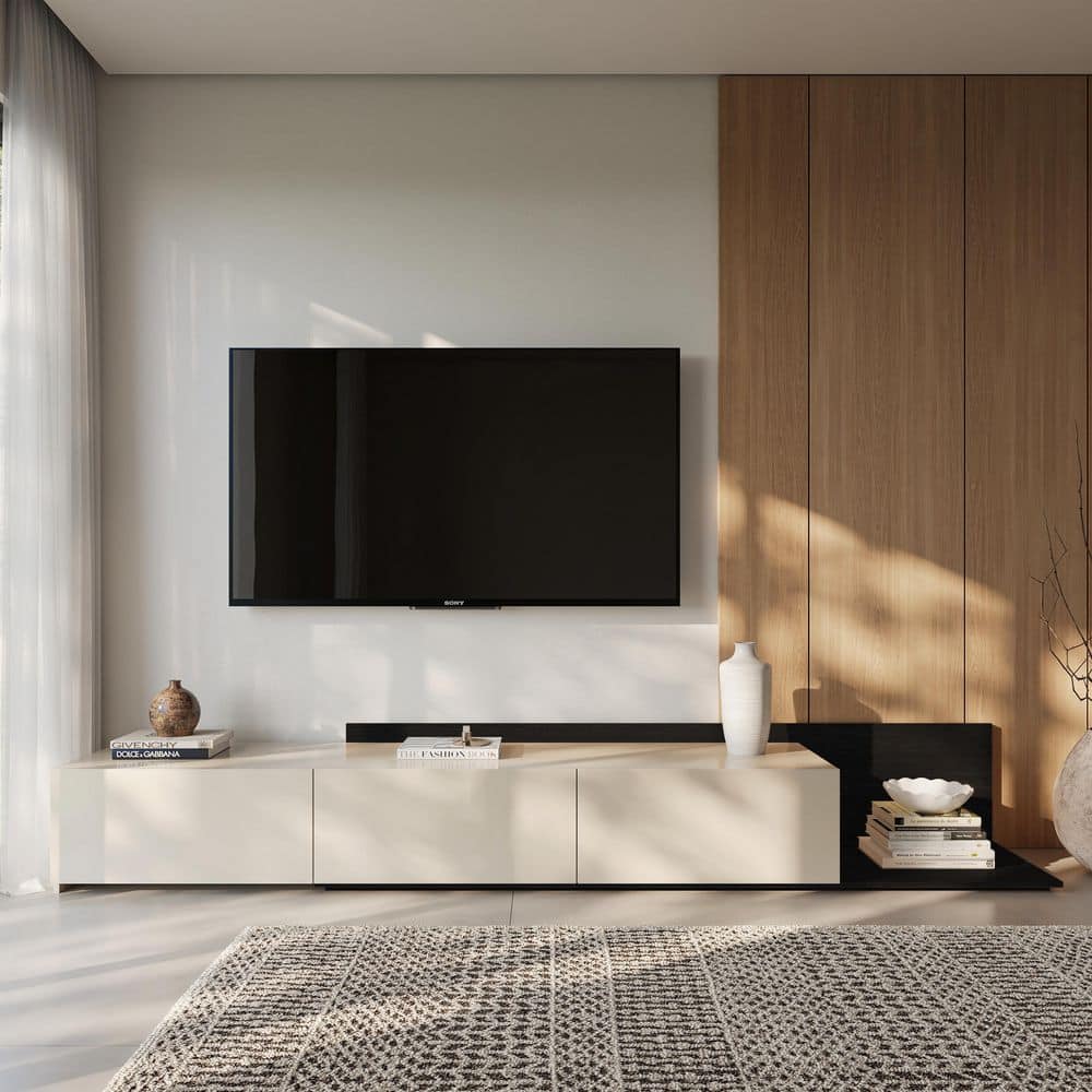 Noa Black and Ivory Extendable TV Console Fits TV's up to 66 in. price history on PriceWatchPro