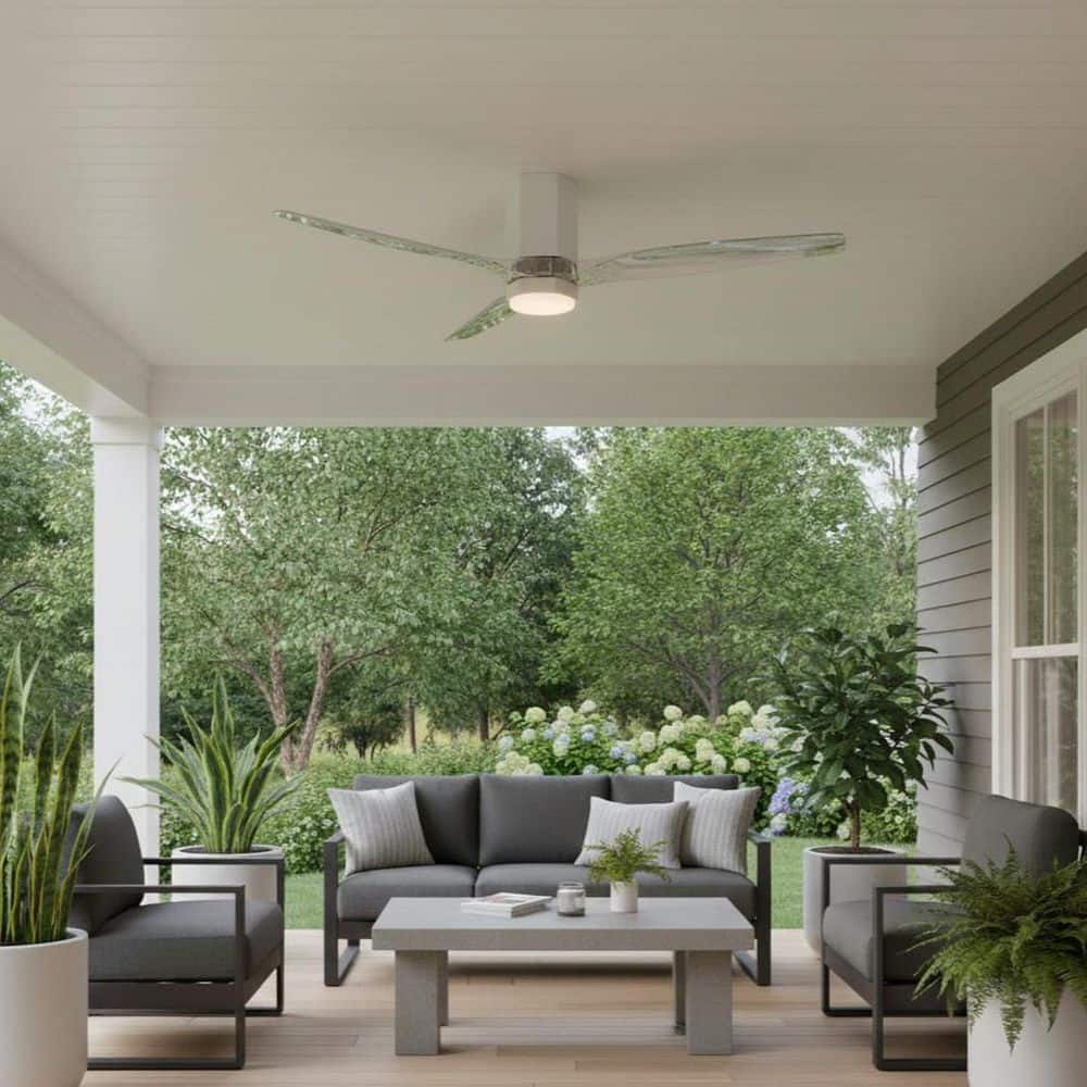 HINKLEY Facet 52.0 in. Indoor/Outdoor Integrated LED Matte White ...