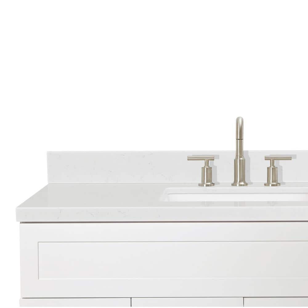 Hamlet 48" White Freestanding Single Basin Vanity with Quartz Top