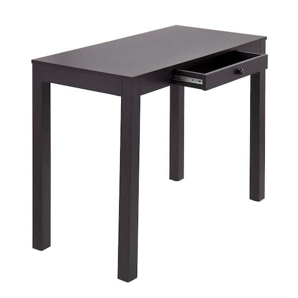 StyleWell 30 in. Rectangular Black Metal Folding Writing Desk with Grey Wood Top