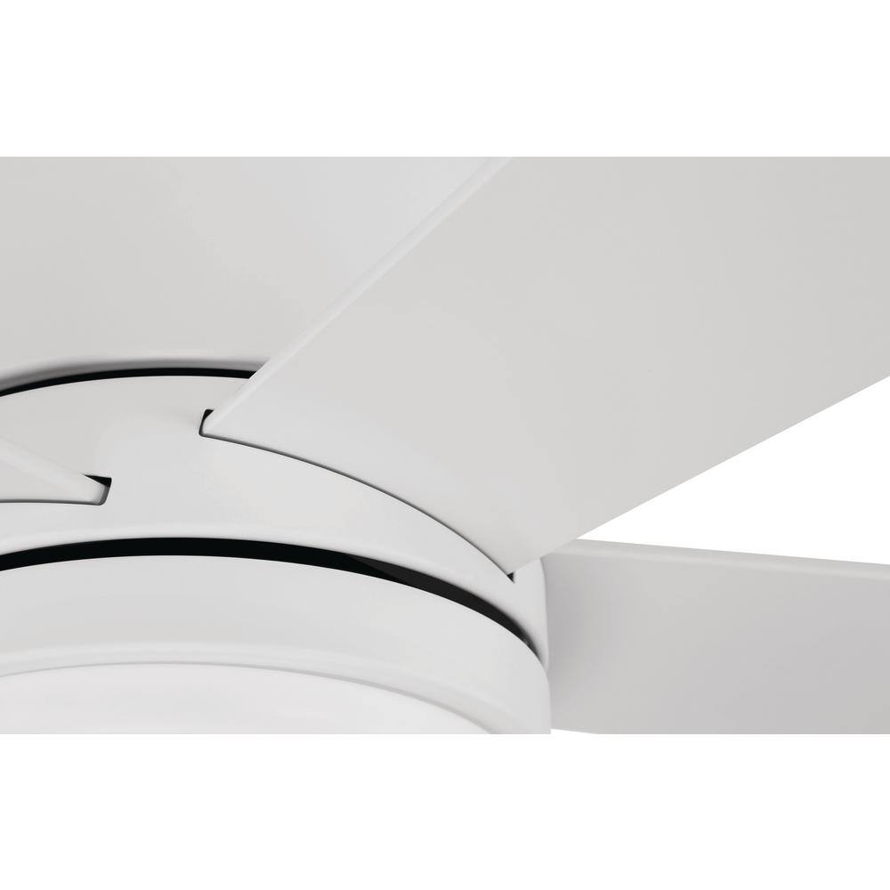 White 52" Modern Ceiling Fan with LED Light Kit