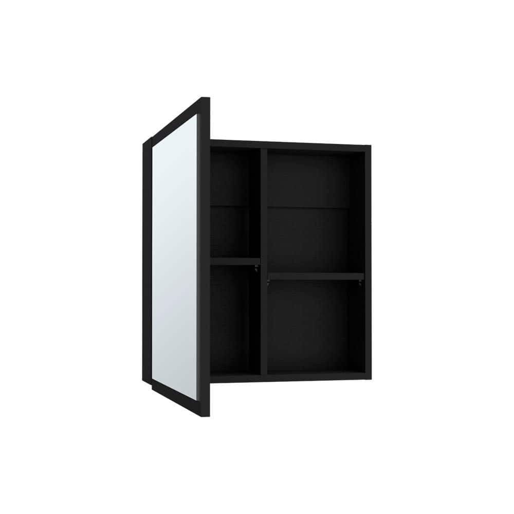 19.7 in. W x 21.1 in. H Rectangular Black Engineered Wood Surface Mount Medicine Cabinet with Mirror price history on PriceWatchPro