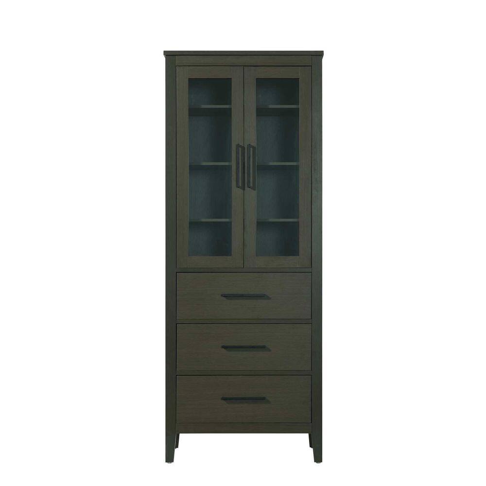 28 in. W x 18 in. D x 72 in. H Mocha Brown Freestanding Linen Cabinet price history on PriceWatchPro