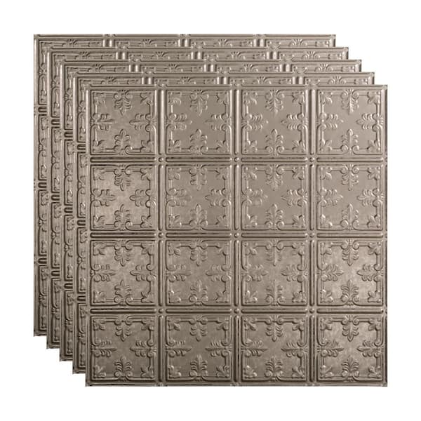 Fasade Traditional #10 2 ft. x 2 ft. Galvanized Steel Lay-In Vinyl Ceiling Tile (20 sq. ft.)
