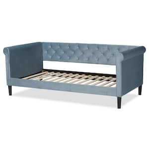 Cora Light Blue and Dark Brown Twin Daybed