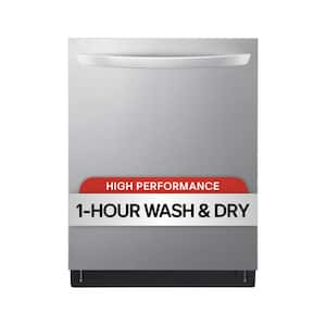 24 in. PrintProof Stainless Steel Smart Top Control Dishwasher with 1-Hour Wash and Dry, QuadWash Pro and TrueSteam