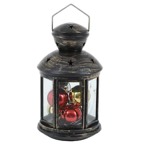 10-Light Red, Green and Blue Round LED Lantern with String Light