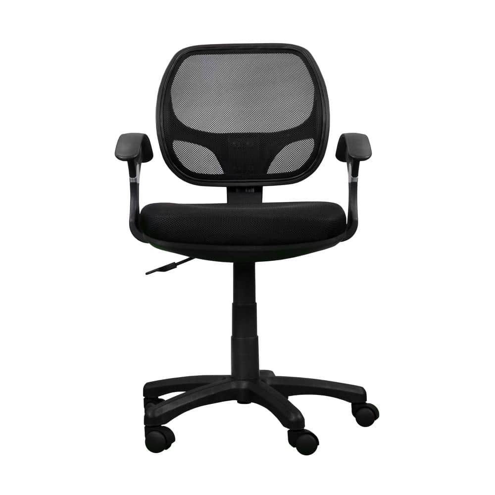 Sleek Black Mesh & Fabric Adjustable Task Chair with Swivel Base