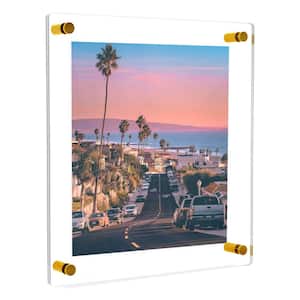 21 in. x 27 in. Rectangular Double Acrylic Picture Frame with Gold Wall Mounted Magnet Best for 18 in. x 24 in. Art Size