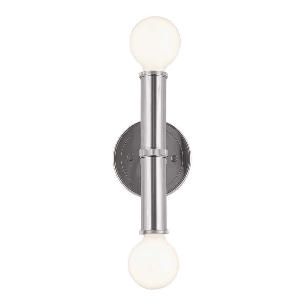 Torche Polished Nickel 2-Light Wall Sconce