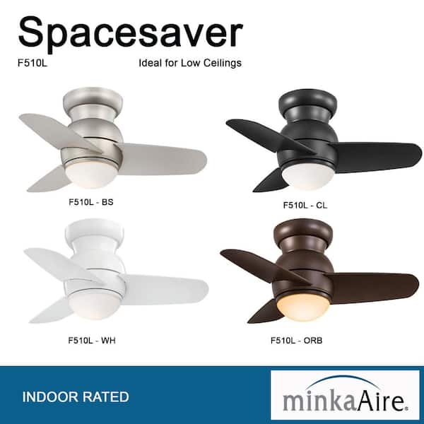 MINKA-AIRE Spacesaver 26 in. Integrated LED Indoor White Ceiling