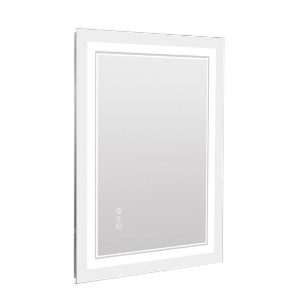 Unbranded 40 in. W x 24 in. H Large Rectangular Frameless Anti-Fog Wall Bathroom Vanity Mirror in Silver