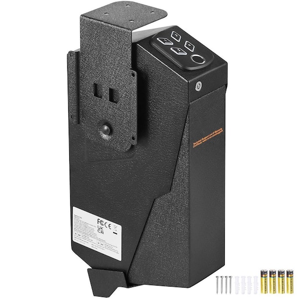VEVOR Gun Safe for Pistols 14.56 in. Black Hard Plastic Biometric Gun Safe with Fingerprints, Passwords and Keys Backpack