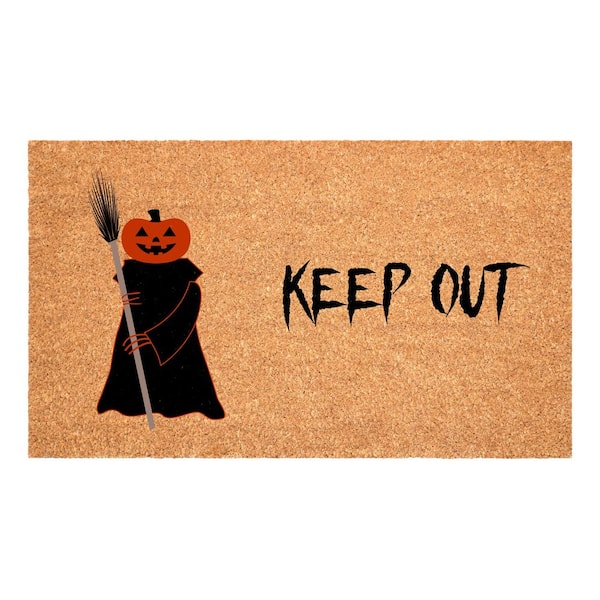 Scary Pumpkin Keep Out 24 in. x 36 in. MulticoloredIndoor/Outdoor Doormat