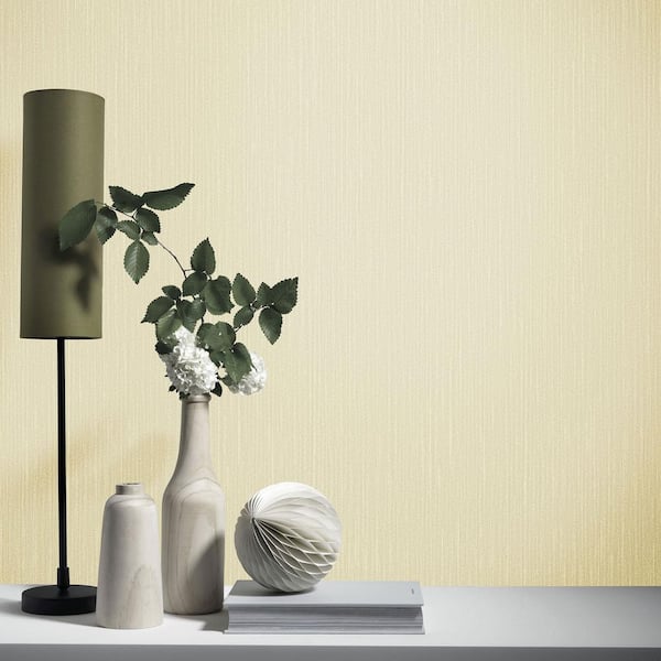 ELLE Decoration Collection Light Gold Plain Glitter Structure Vinyl Non-Woven Non-Pasted Wallpaper Roll (Covers 57sq.ft)