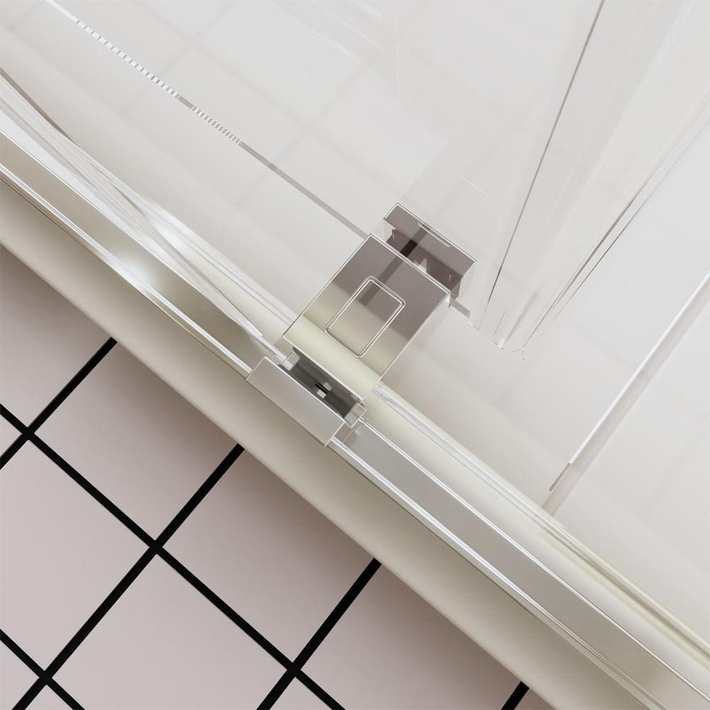 Chrome Frameless Double Sliding Shower Door with Tempered Glass