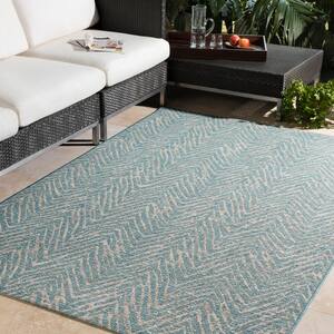 Cranleigh Aqua Doormat 2 ft. x 3 ft. Indoor/Outdoor Patio Area Rug