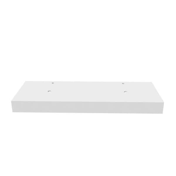 60 in. Rectangular Bathroom Countertop Shelf, Vanity Top in White Solid Surface