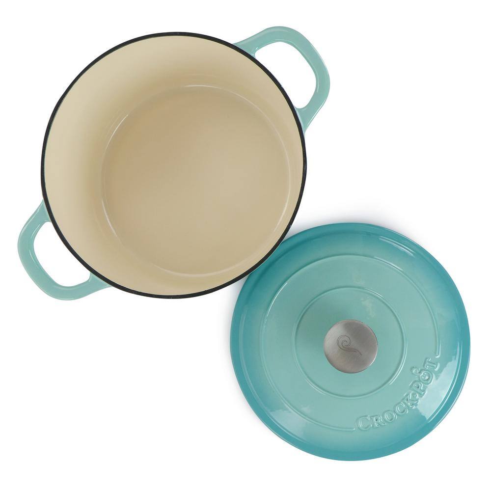 Artisan 5-Quart Aqua Blue Enameled Cast Iron Dutch Oven