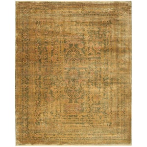 Luxurious Olive 8 ft. x 10 ft. Distressed Traditional Area Rug