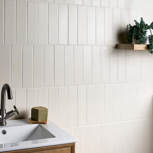 Ivy Hill Tile Sway White 2.75 in. x 11.02 in. Matte Porcelain Wall