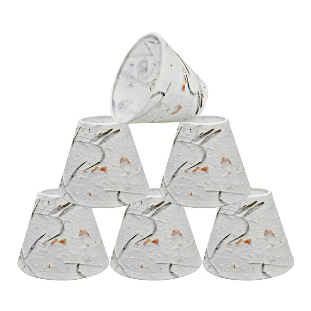 Off-White Petal Paper Empire Chandelier Lamp Shades Set of 6