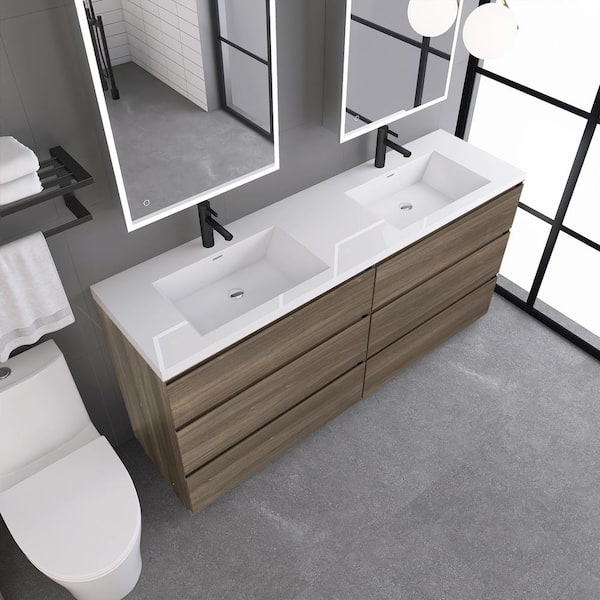 72 in. W x 21 in. D x 34 in. H Freestanding Bathroom Vanity in