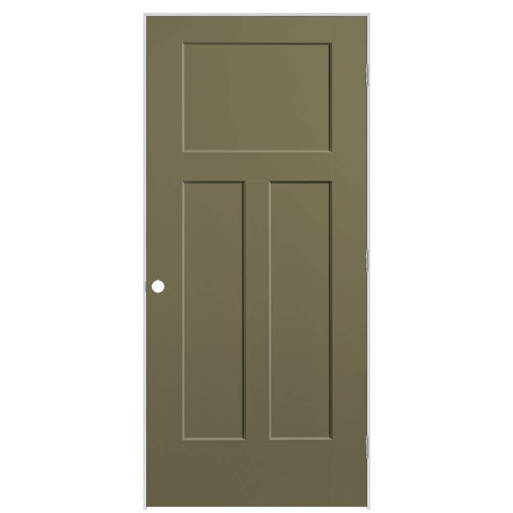 36 in. x 80 in. 3-Panel Winslow Left-Hand Solid Core Truly Olive Molded Composite Single Prehung Interior Door price history on PriceWatchPro