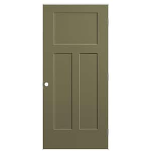 36 in. x 80 in. 3-Panel Winslow Left-Hand Hollow Core Truly Olive Molded Composite Single Prehung Interior Door