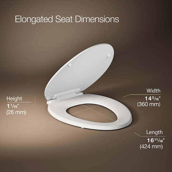 KOHLER Broadwood Elongated Closed Front Toilet Seat in White