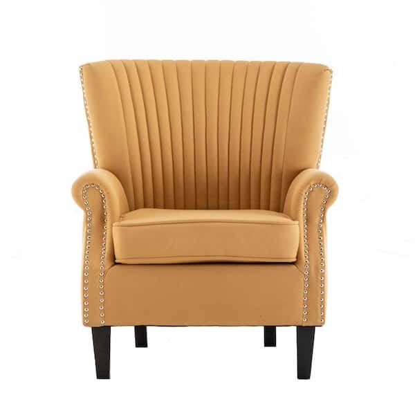 wetiny Yellow Wingback Chair (Set of 1)