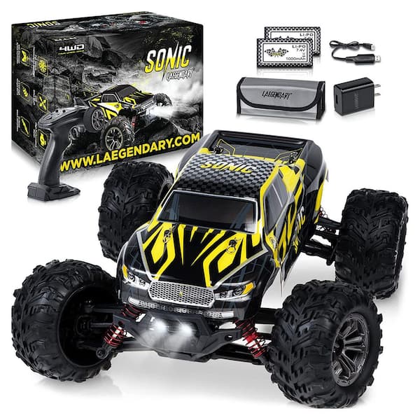 LAEGENDARY Legend 1:10 Scale RC Remote Control Car, Up to 31 MPH,  Blue/Yellow C3-8GNG-RU29 - The Home Depot