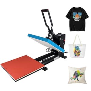 Heat Press Machine with Slide Out Drawer 15 in. x 15 in. with Digital Control Panel in Blue for T-Shirt
