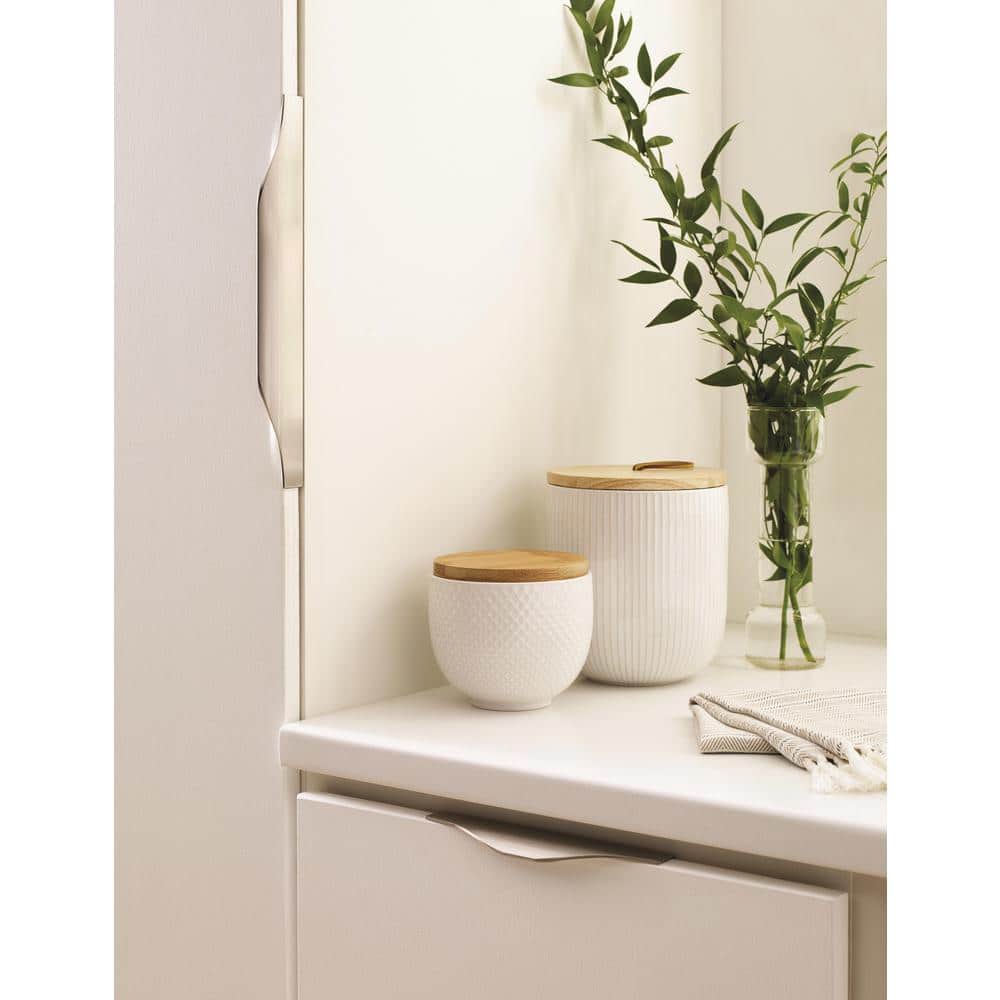 Brushed Nickel Modern Cabinet Edge Pull with Mounting Hardware