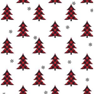 Red and Black Plaid Pines Peel and Stick Wallpaper (Covers 30.75 sq. ft.)
