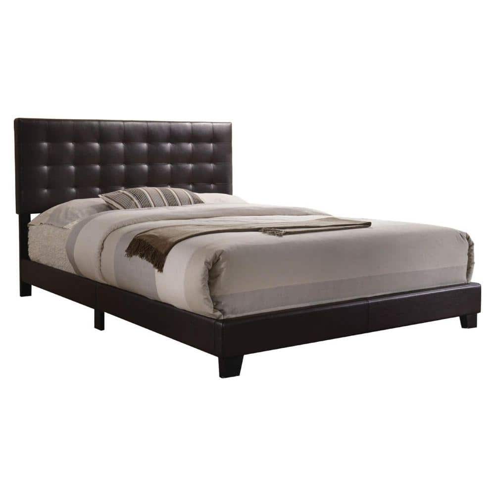 Benjara Transitional Style Brown Queen Size Padded Bed -  BM156053
