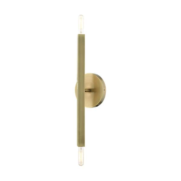 AVIANCE LIGHTING Everson-2 Light Antique Brass ADA Sconce